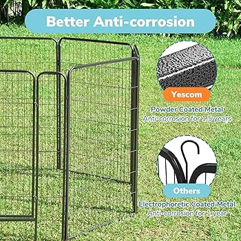 ●PLATINUM PLAYAZ Yescom Dog Playpen Fence Outdoor for Yard, 16 Panels 47 inch